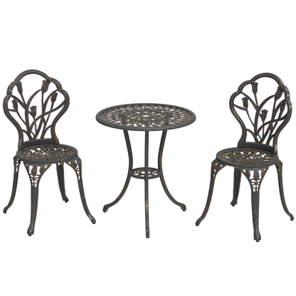 Set de Gradina 3 Piese din Aluminiu cu 2 Scaune