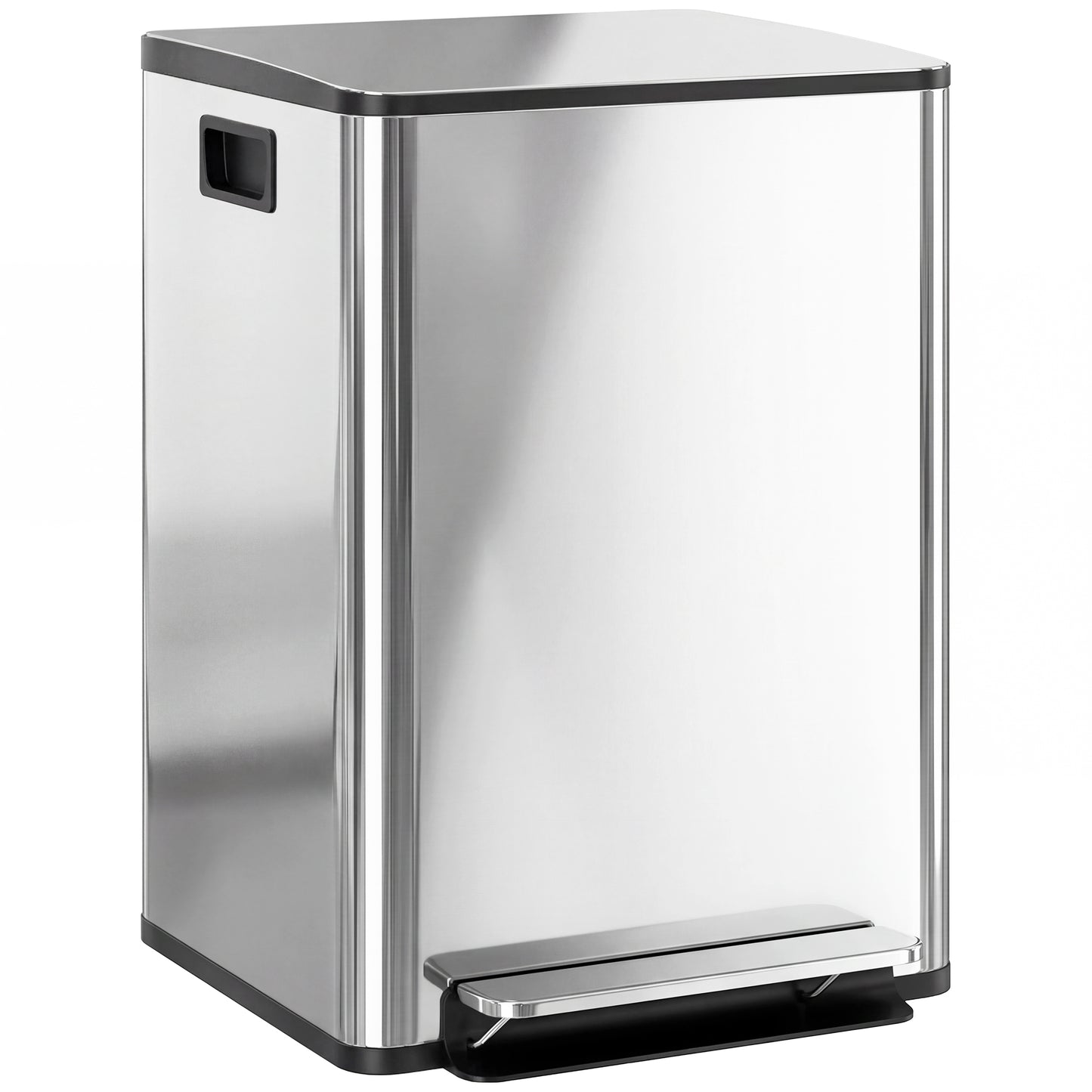 Coș de gunoi cu 2 compartimente de 20L cu pedală și capac silențios, din oțel inoxidabil și PP, 41,8x36,7x58 cm