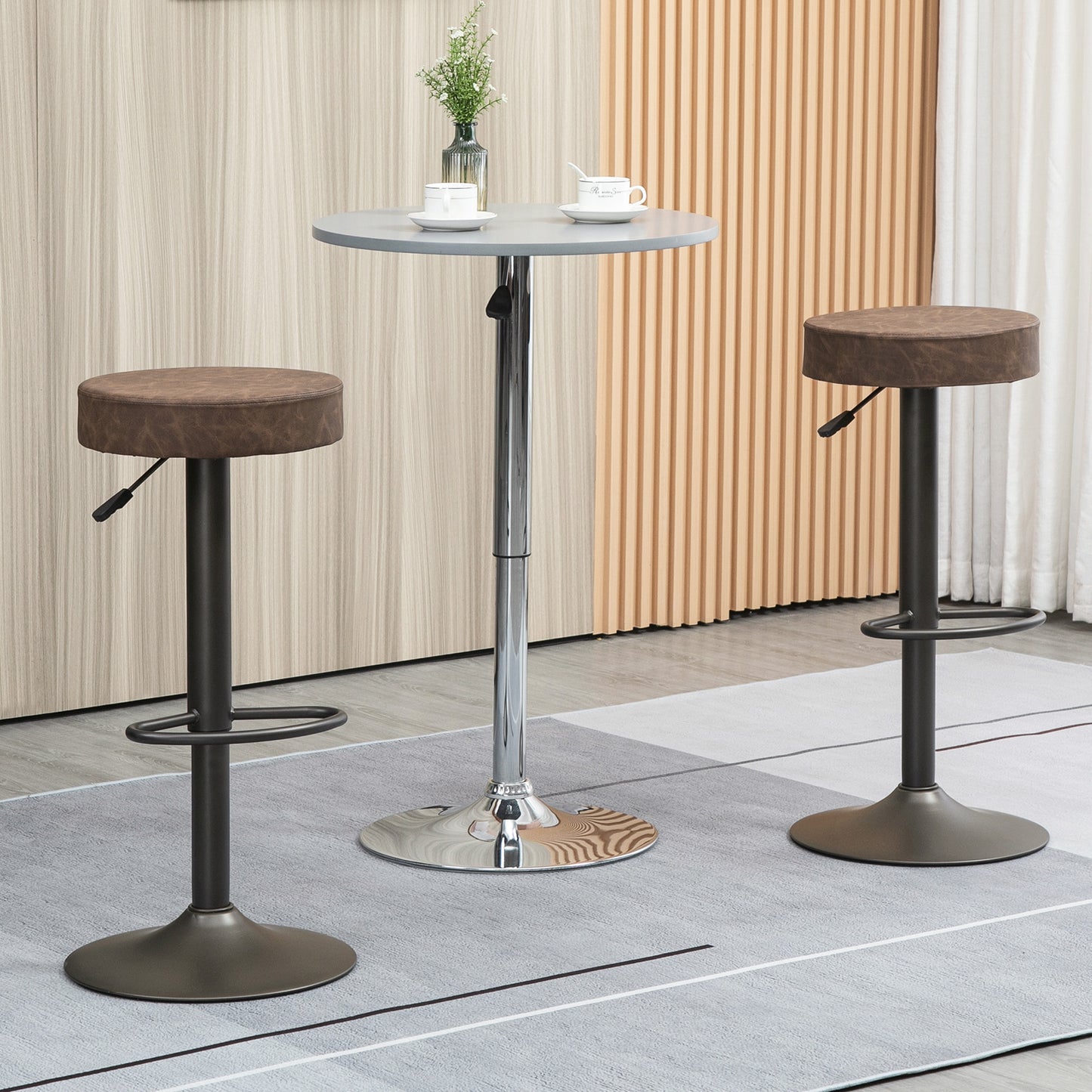 Set 2 Scaune Bar Pivotante – Reglabile cu Suport