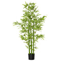 Planta Artificiala de Bambus 150 cm Inaltime cu Ghiveci Inclus pentru Interior si Exterior - Verde