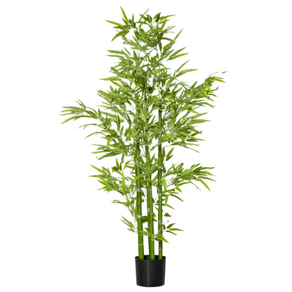 Planta Artificiala de Bambus 150 cm Inaltime cu Ghiveci Inclus pentru Interior si Exterior - Verde