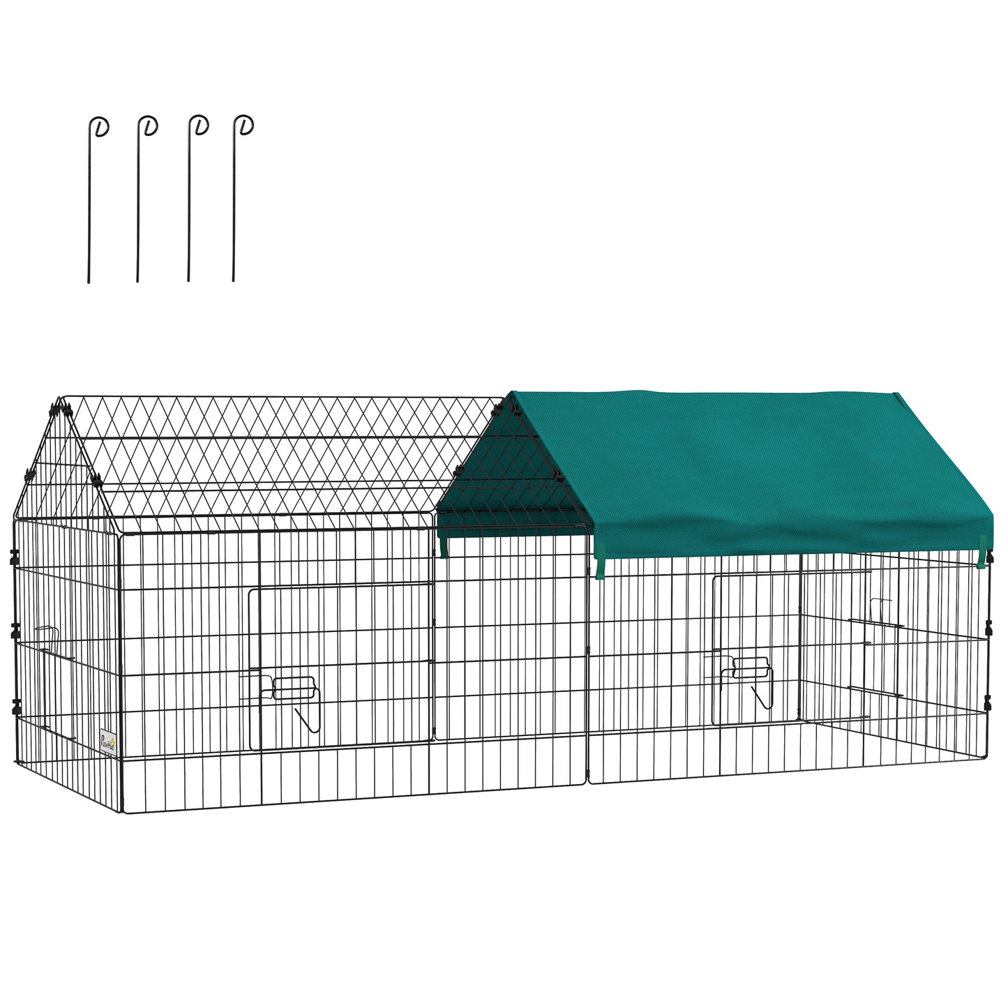 Cușcă pentru Iepuri de Exterior și Interior cu Acoperiș, 185x75x75 cm, Verde