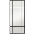 Oglindă de Perete Stil Fereastră cu Montaj Vertical și Orizontal, 110x50cm, Negru