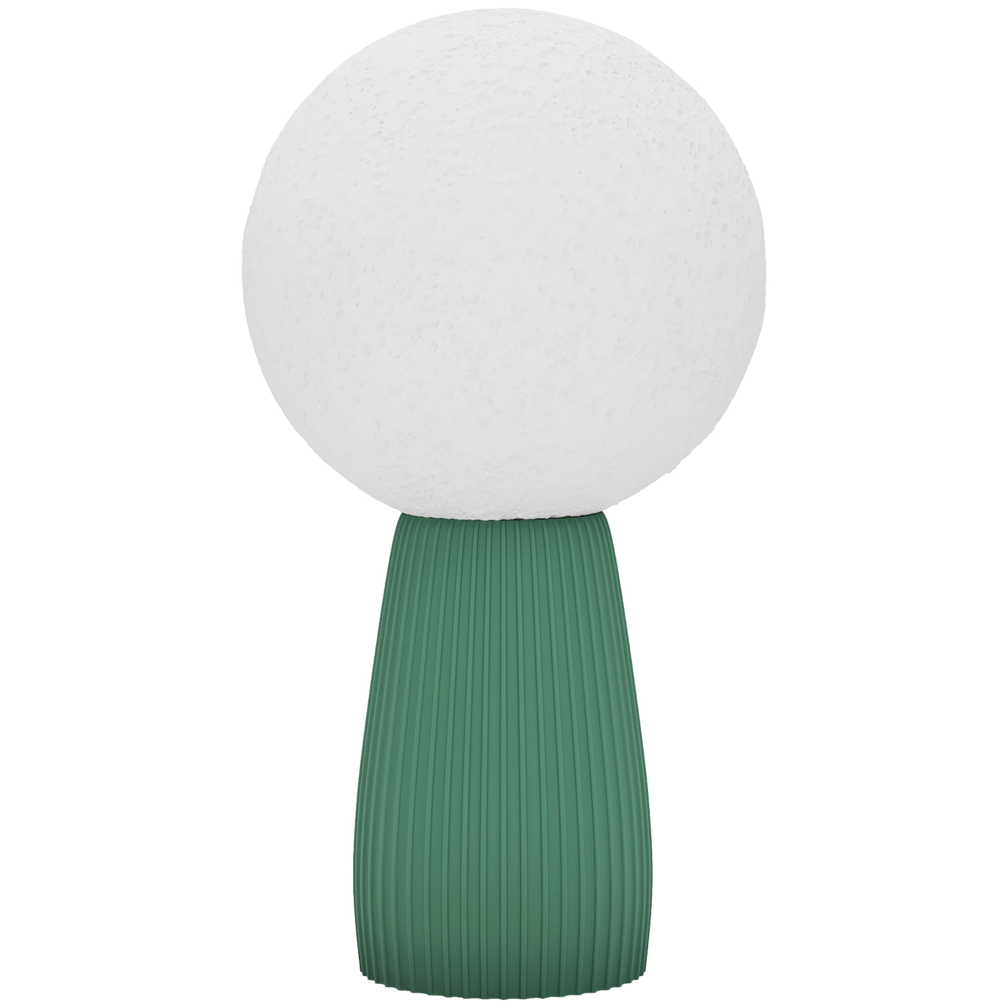 Lampă de Masă în Formă de Lună cu 3 Culori și 10 Niveluri de Luminozitate, din ABS, Ø15x28 cm, Alb și Verde Închis
