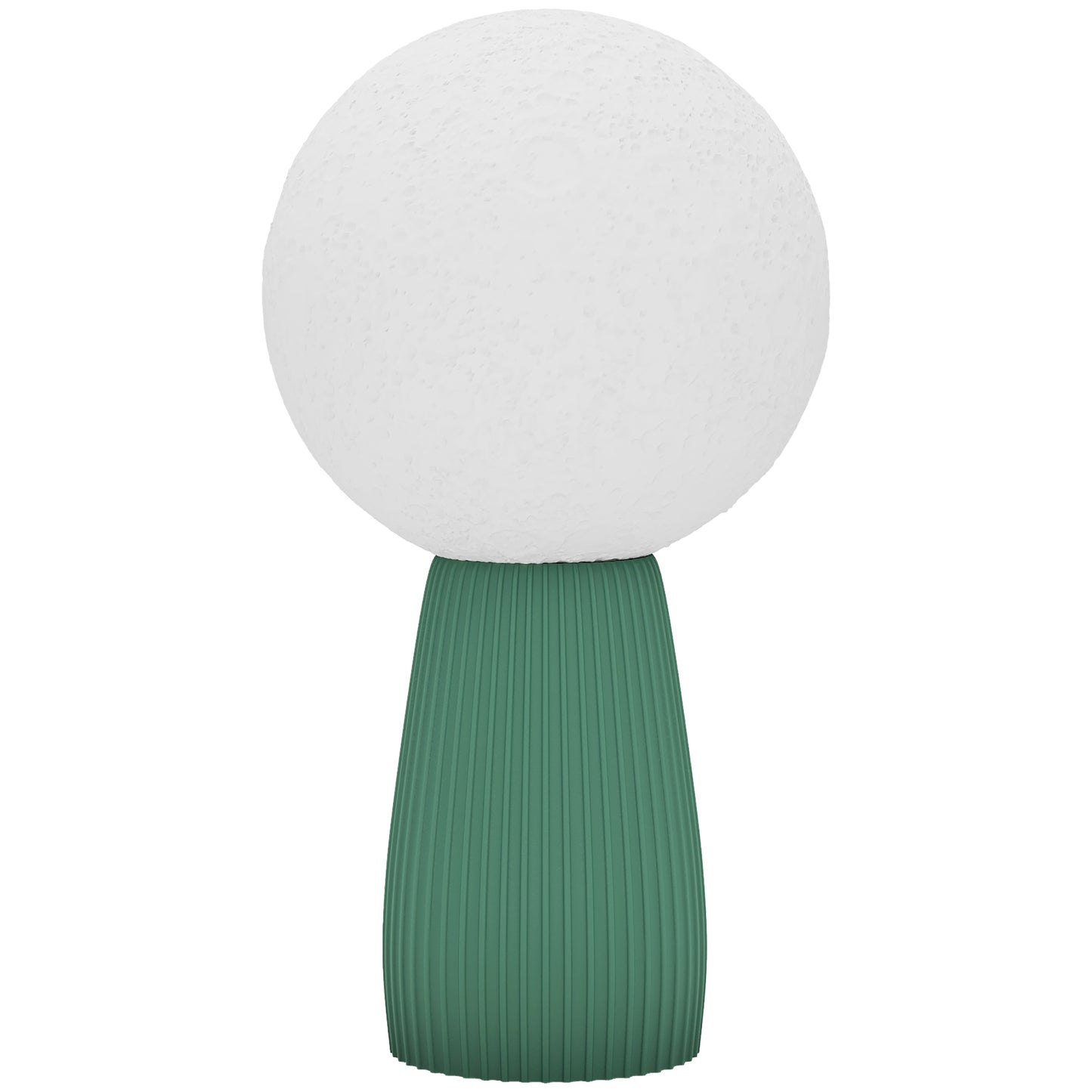 Lampă de Masă în Formă de Lună cu 3 Culori și 10 Niveluri de Luminozitate, din ABS, Ø15x28 cm, Alb și Verde Închis