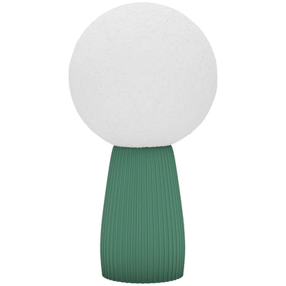 Lampă de Masă în Formă de Lună cu 3 Culori și 10 Niveluri de Luminozitate, din ABS, Ø15x28 cm, Alb și Verde Închis