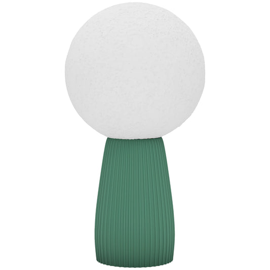Lampă de Masă în Formă de Lună cu 3 Culori și 10 Niveluri de Luminozitate, din ABS, Ø15x28 cm, Alb și Verde Închis