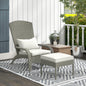 Scaun Adirondack cu taburet din rachita pentru terasa, S