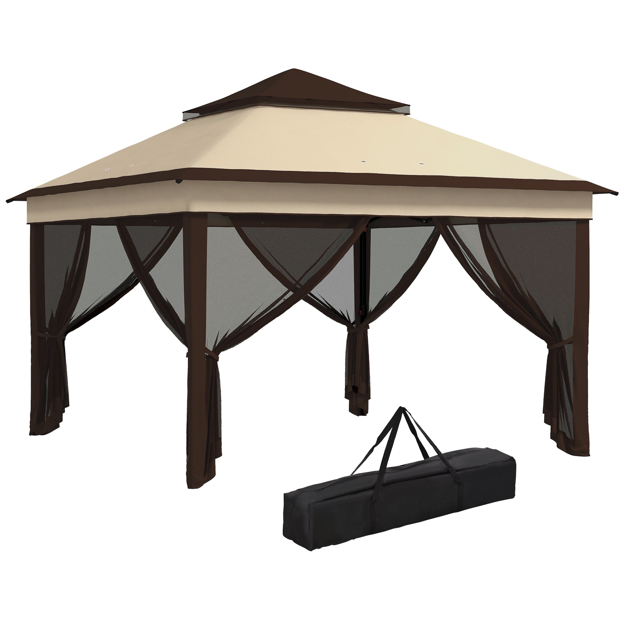 Foisor Pop Up 3 x 3m Cu Plasa, Bej