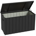 Cutie de depozitare pentru exterior cu roti, Gri inchis