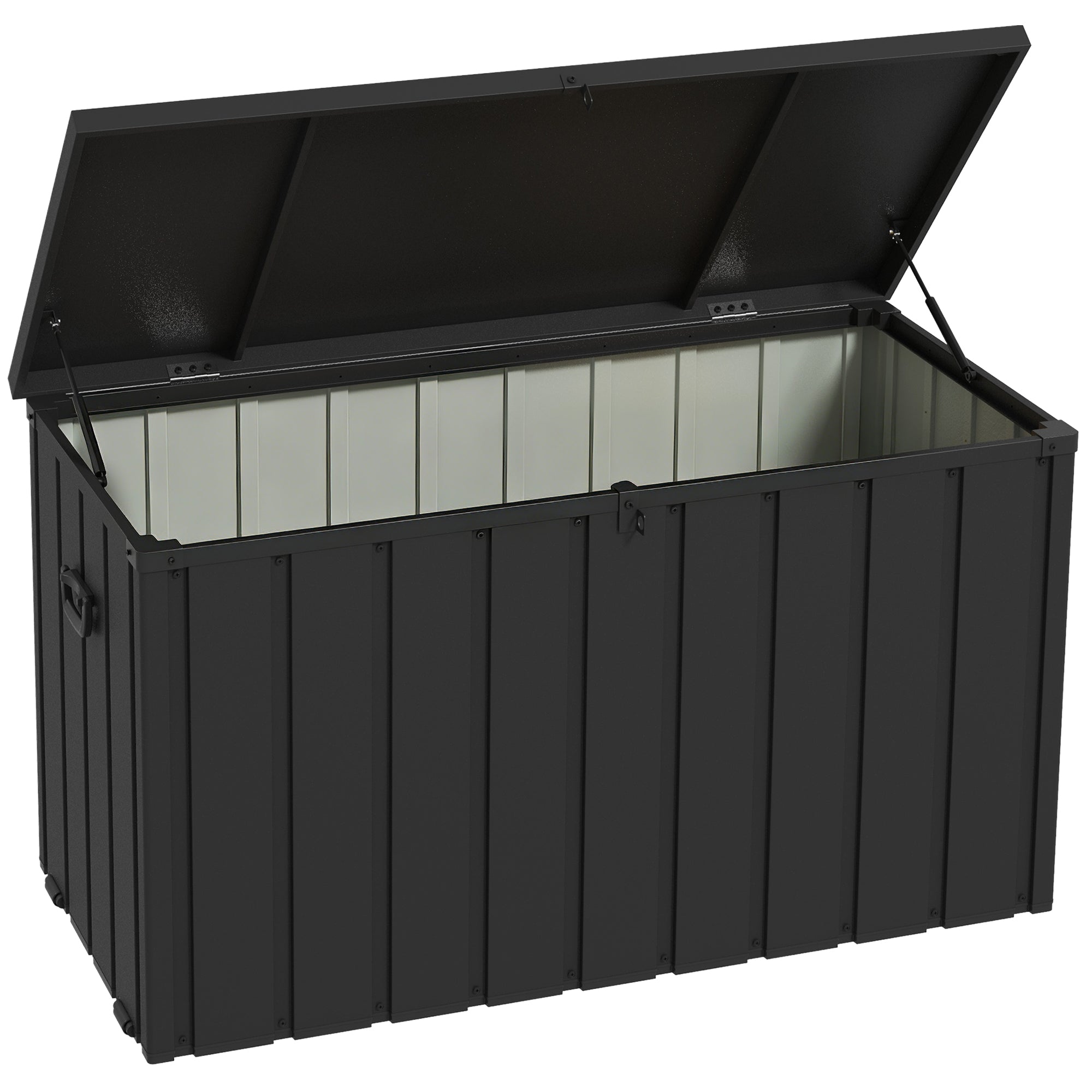 Cutie de depozitare pentru exterior cu roti, Gri inchis