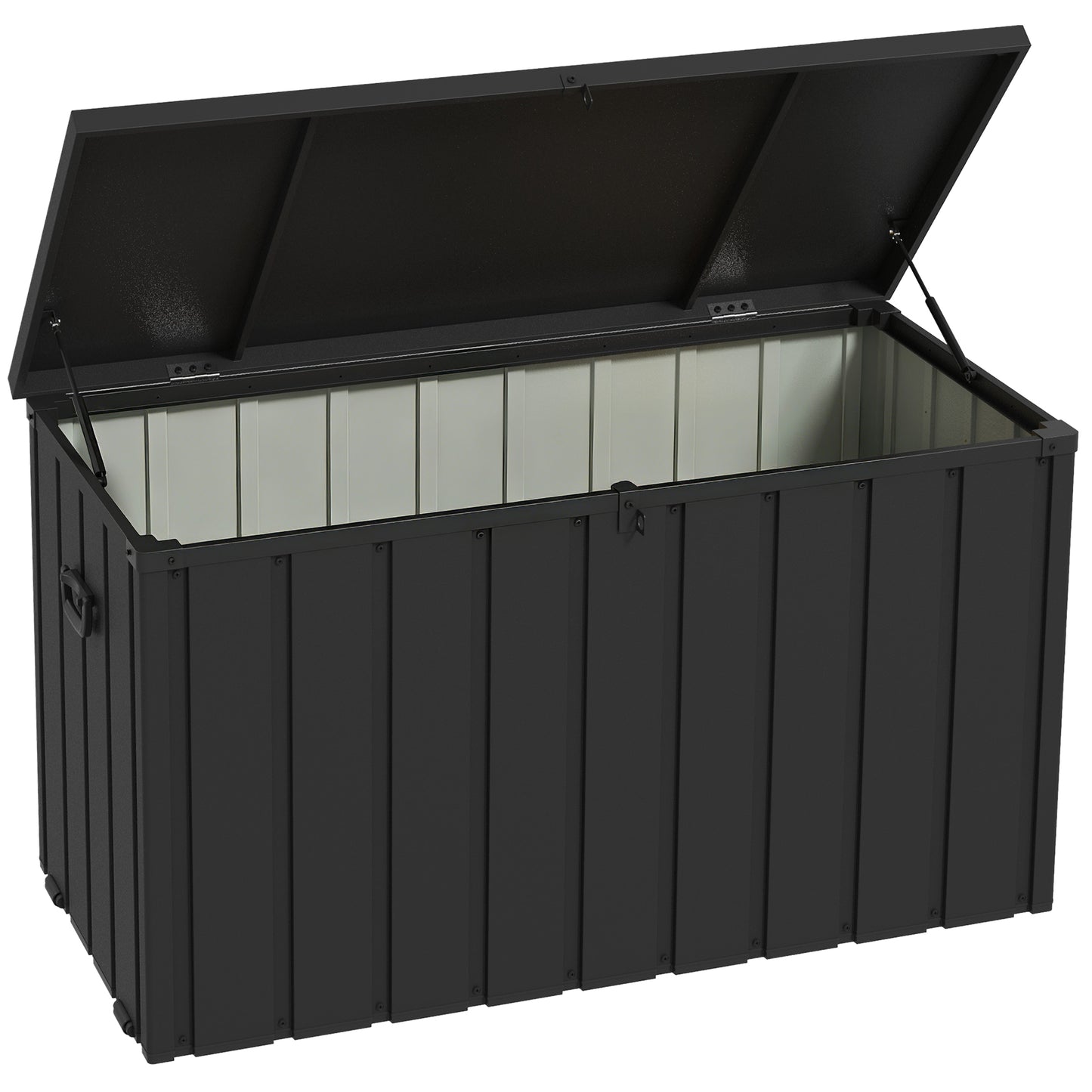 Cutie de depozitare pentru exterior cu roti, Gri inchis