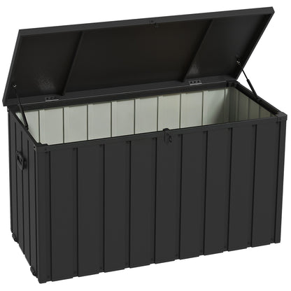 Cutie de depozitare pentru exterior cu roti, Gri inchis