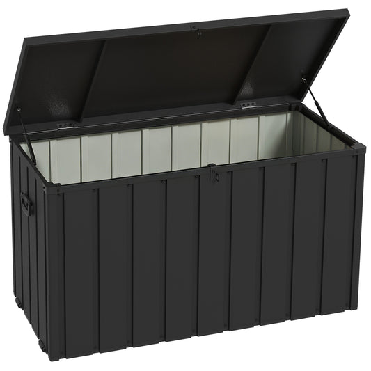 Cutie de depozitare pentru exterior cu roti, Gri inchis