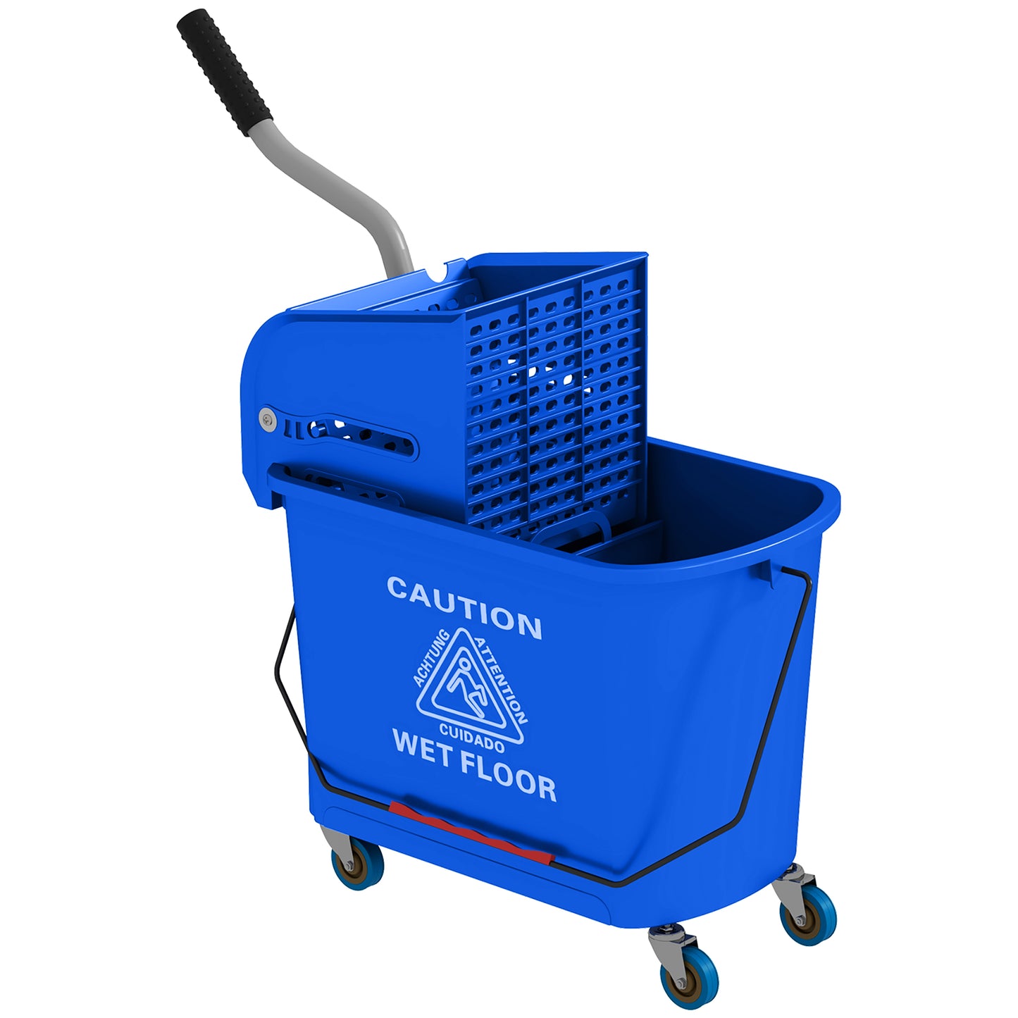 Cărucior Profesional pentru Curățenie cu Găleată pentru Mop de 20L, 60x27x70,5 cm, Albastru