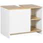 Dulap pentru lavoar pentru baie, 77x45x60cm, alb si culoarea lemnului
