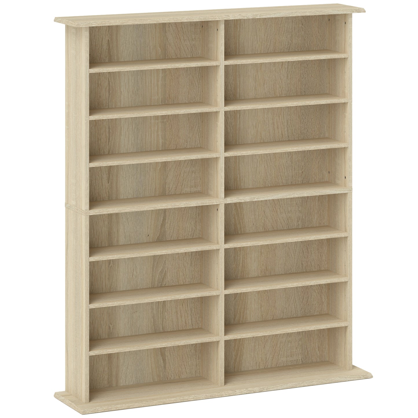 Dulap Bibliotecă pentru CD-uri cu 16 Rafturi, Design Modern, din Lemn, 106,5x24x126,3 cm, Natur
