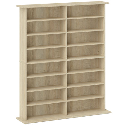 Dulap Bibliotecă pentru CD-uri cu 16 Rafturi, Design Modern, din Lemn, 106,5x24x126,3 cm, Natur