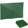 Pânză de Schimb pentru Umbrelă Dreptunghiulară 3x2 m cu 6 Spițe, Poliester Anti-UV 50+, Verde