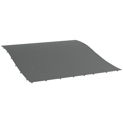 Copertină de Rezervă pentru Pergolă cu 16 Orificii de Scurgere, Cârlige şi Inele, 297x 297 cm, Gri Închis