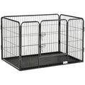 Tarc / Gard Metalic 4 Panouri pentru Caini & Pisici – 109×74×71 cm, Usa Blocare