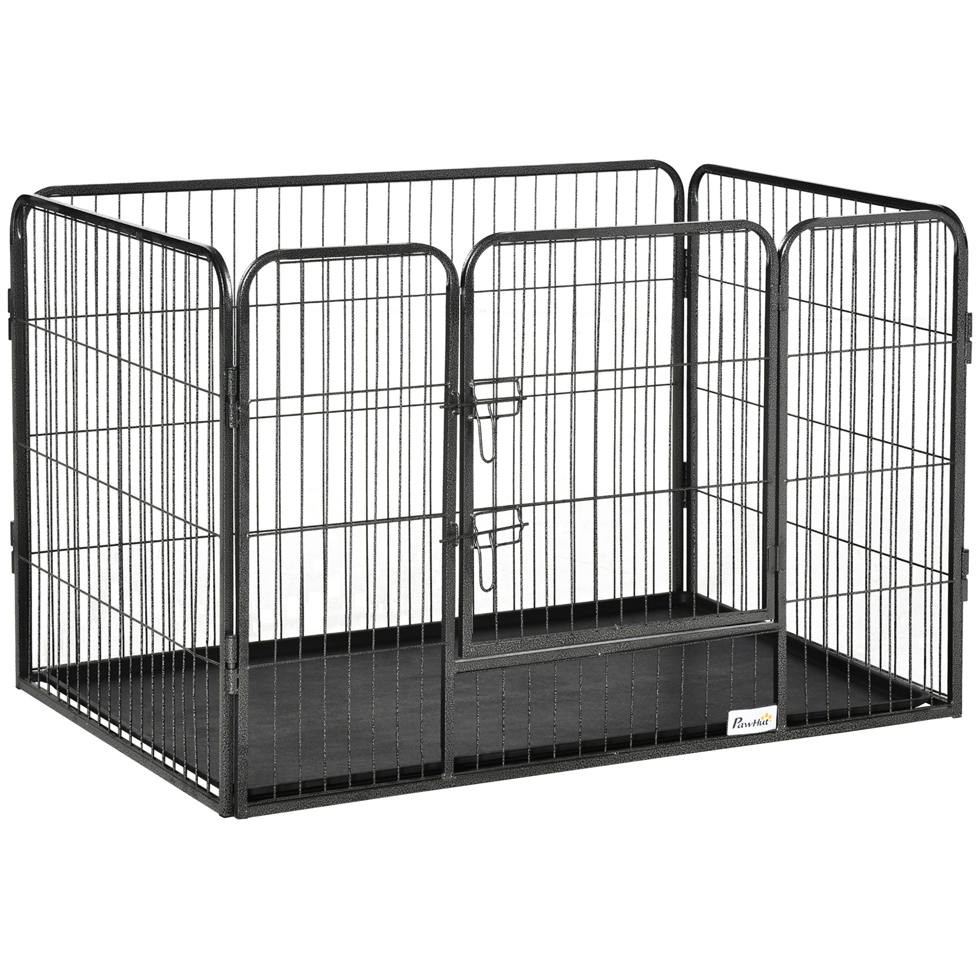 Tarc / Gard Metalic 4 Panouri pentru Caini & Pisici – 109×74×71 cm, Usa Blocare