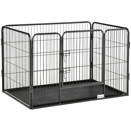 Tarc / Gard Metalic 4 Panouri pentru Caini & Pisici – 109×74×71 cm, Usa Blocare