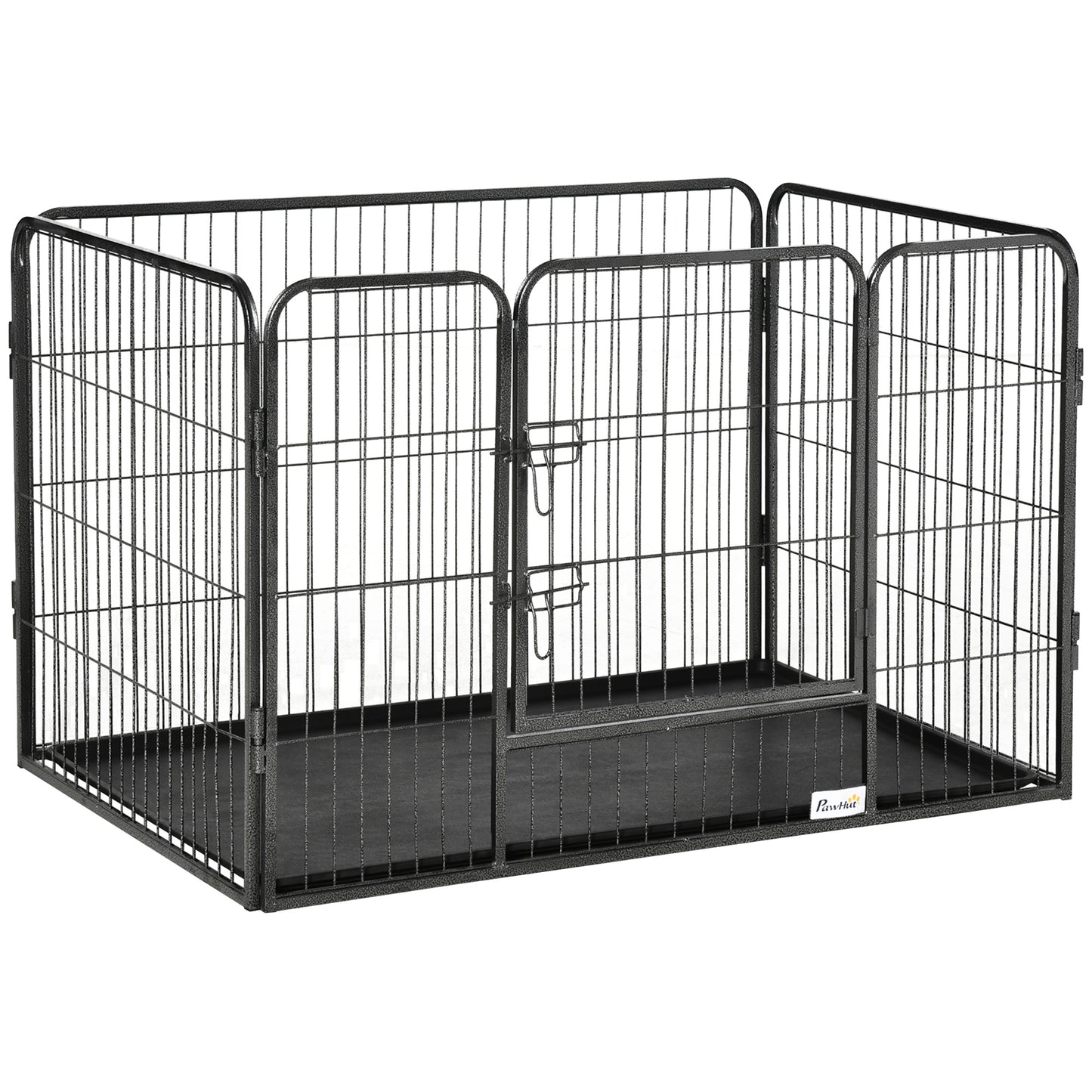 Tarc / Gard Metalic 4 Panouri pentru Caini & Pisici – 109×74×71 cm, Usa Blocare