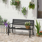 Banca de Gradina din Metal Neagra 127 x 62 x 82cm
