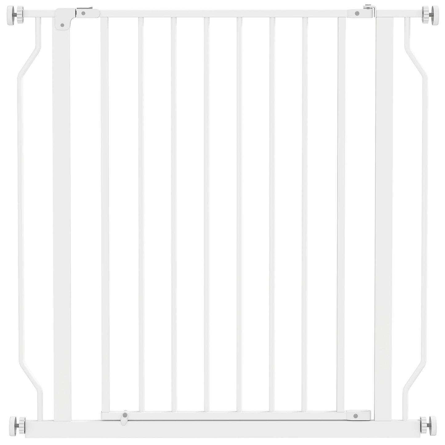 Poartă pentru Câini Extensibilă și Reglabilă pentru Scări și Uși, din Oțel și ABS, 75-85x76 cm, Alb