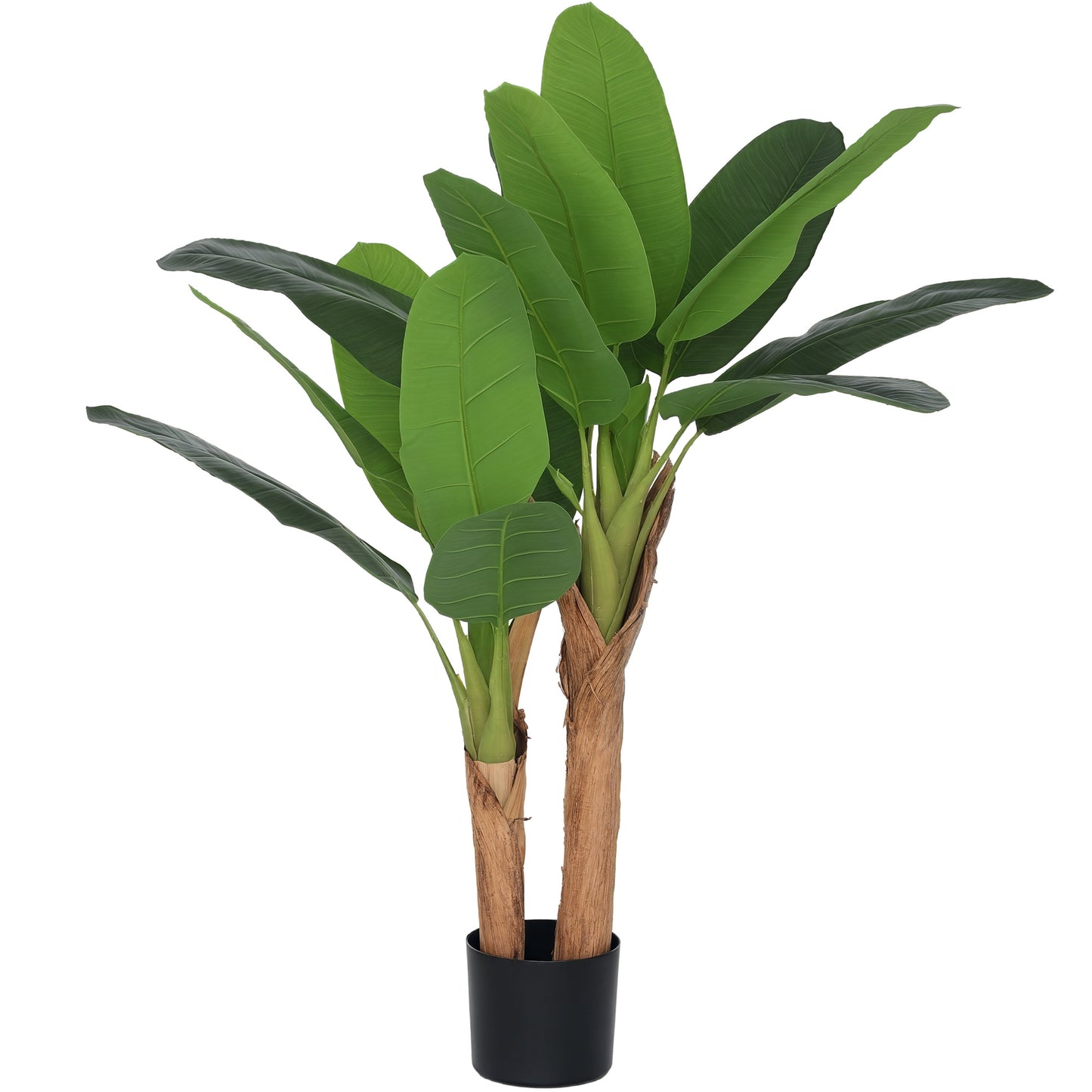 Plantă artificială de bananier, înălțime 120 cm, cu ghiveci inclus pentru interior, verde