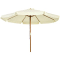 Umbrelă de grădină cu acoperiș dublu, din lemn de bambus și poliester, Ø325x250 cm, bej
