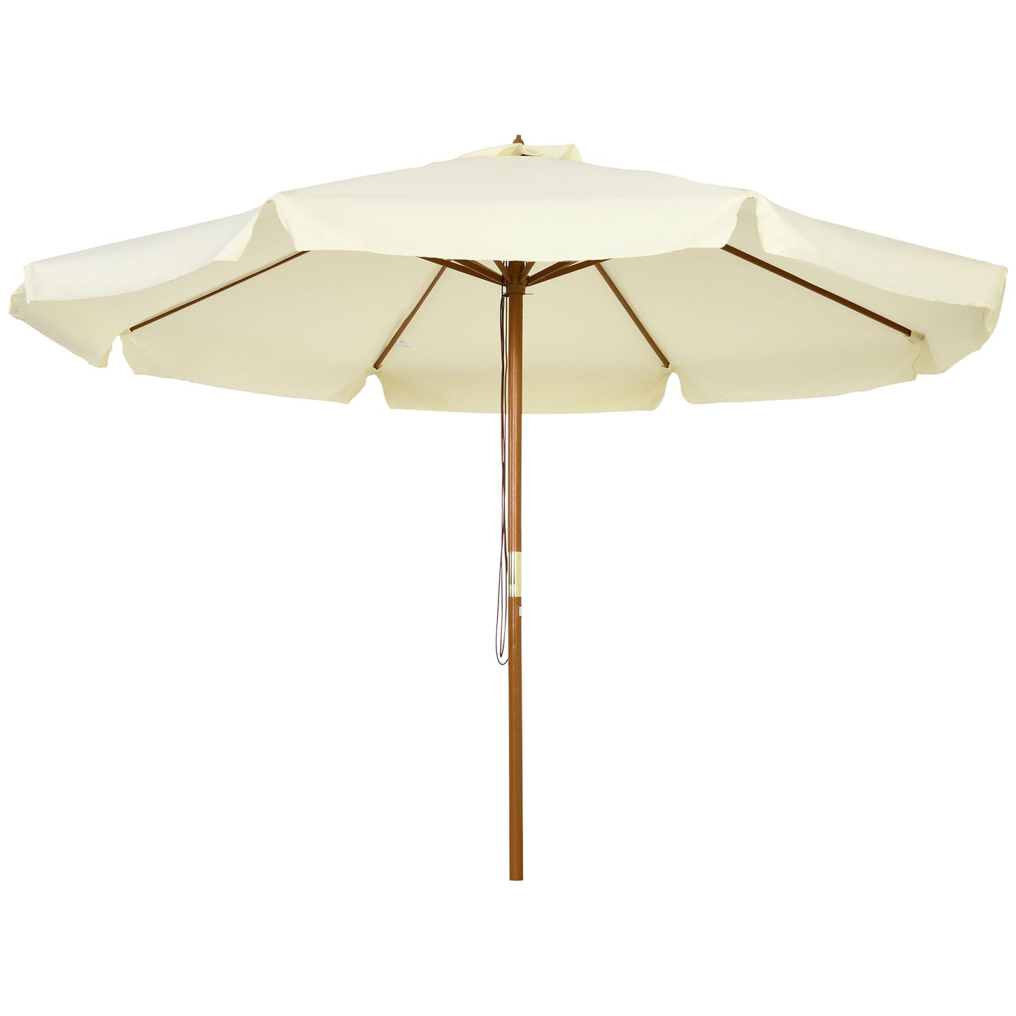 Umbrelă de grădină cu acoperiș dublu, din lemn de bambus și poliester, Ø325x250 cm, bej