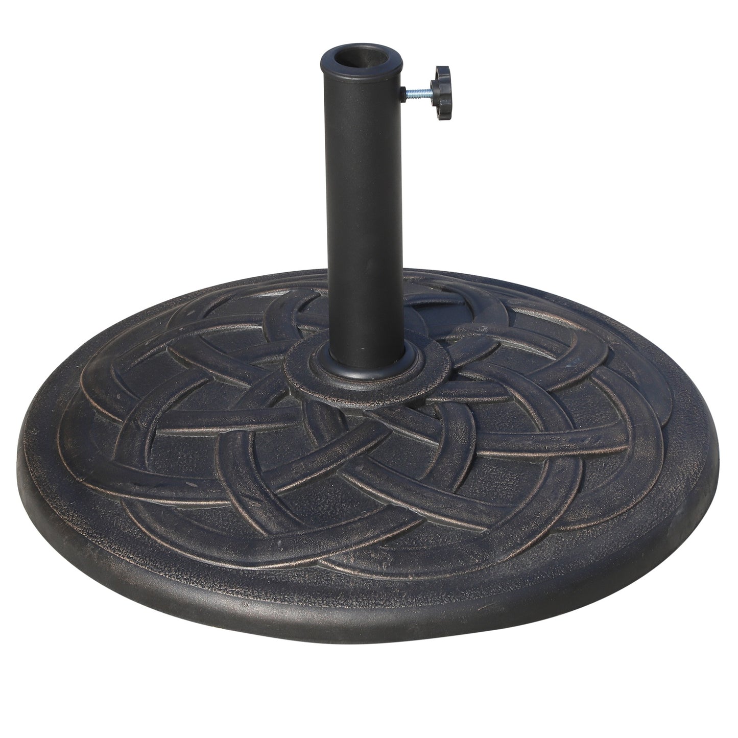 Baza pentru Umbrela din Rasina 19 kg cu Decoratiuni si Cuplaj, Rezistenta la Rugina, Φ54.5cm, Bronz