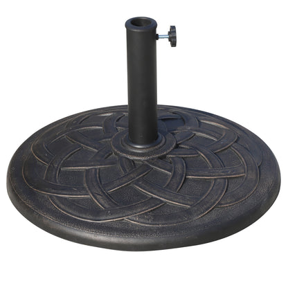 Baza pentru Umbrela din Rasina 19 kg cu Decoratiuni si Cuplaj, Rezistenta la Rugina, Φ54.5cm, Bronz