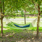 hamac dublu cu perne, 2,84×1,4 m, verde si galben