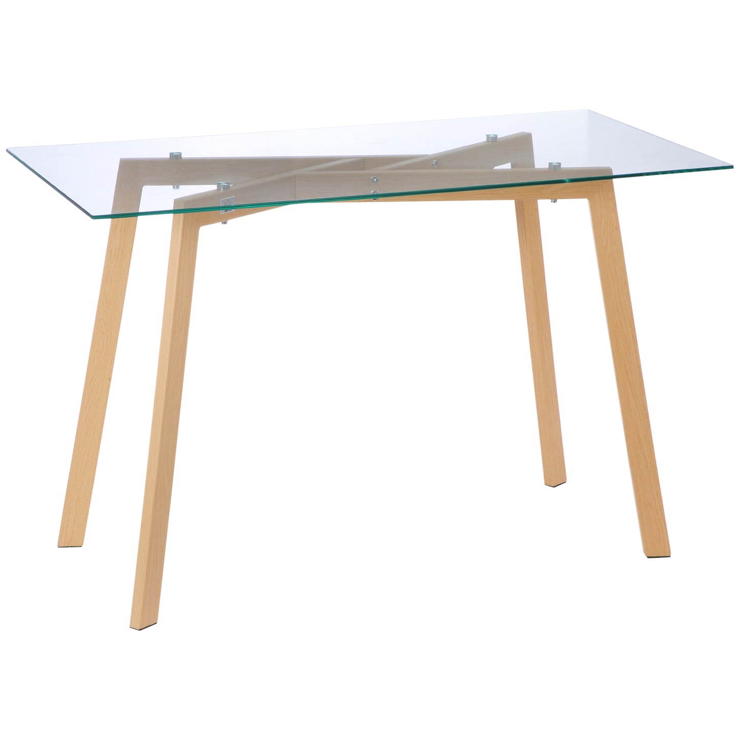 Masa de sufragerie dreptunghiulara pentru max 4 persoane, din otel cu blat din sticla securizata, pentru bucatarie, sufragerie 120x60x76cm