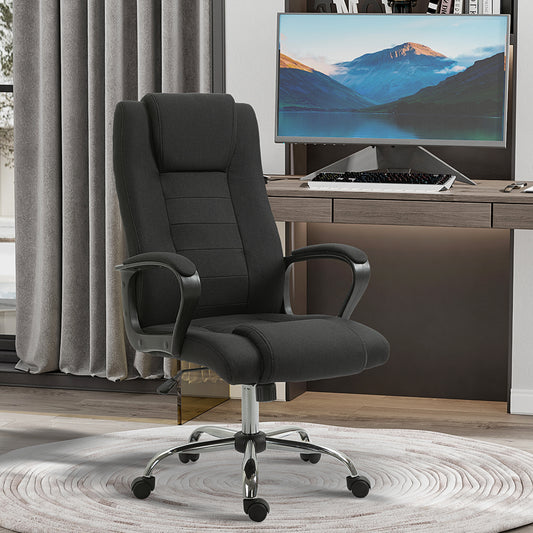 Scaun de Birou Ergonomic, Basculant și Căptușit, cu Înălțime Reglabilă, 62 x 76 x 110-119 cm, Negru