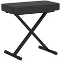 Scaun pentru Pian Pliabil și Reglabil pe 4 Înălțimi, din Piele PU, Spumă și Metal, 60x32x53-63 cm, Negru