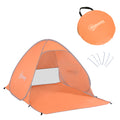 Cort de Plajă Pop Up cu Protecție UV 30+, Fereastră și Geantă de Transport, 200x150x119 cm, Portocaliu
