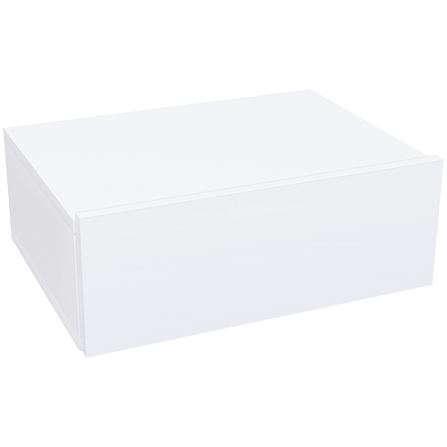 Noptier Suspendat Modern cu Sertar, din Lemn, 40x30x15 cm, Alb