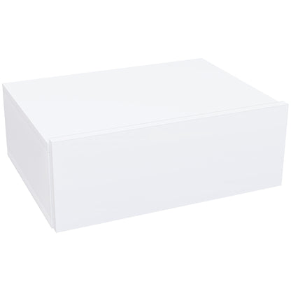 Noptier Suspendat Modern cu Sertar, din Lemn, 40x30x15 cm, Alb