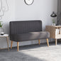 , Canapea cu Două Locuri, Loveseat, Material textil cu efect de in, 117 x 56.5 x 77 cm, Gri Închis