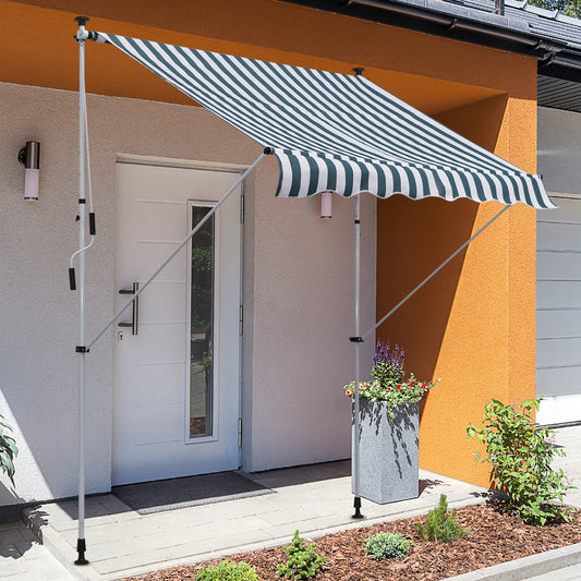 Copertina pentru soare de exterior tip rulou tip rulou cu manivela, inaltime si unghi reglabil, 200x150cm