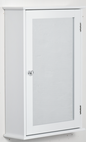 Dulap de Baie cu Oglindă – Dulap cu Oglindă – Dulap pentru WC – 1 Ușă, 2 Rafturi – MDF Alb și Sticlă