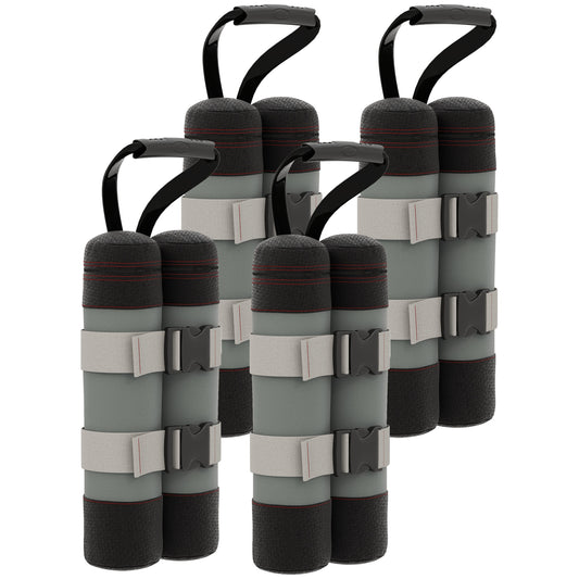 Set de saci pentru pavilioane, 4 bucăți, 48 kg, fără nisip, cu curele de fixare, rezistent la intemperii, Negru