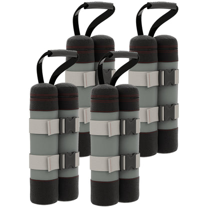 Set de saci pentru pavilioane, 4 bucăți, 48 kg, fără nisip, cu curele de fixare, rezistent la intemperii, Negru