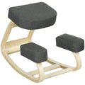 Scaun Ergonomic pentru Genunchi din Mesteacăn și Pernă Gri