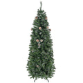 Pom de Craciun Artificial Inalt de 6 ft Tip Creion cu 618 Ramuri Scufundate In Zapada, Deschidere Automata, Baza de Otel, Verde