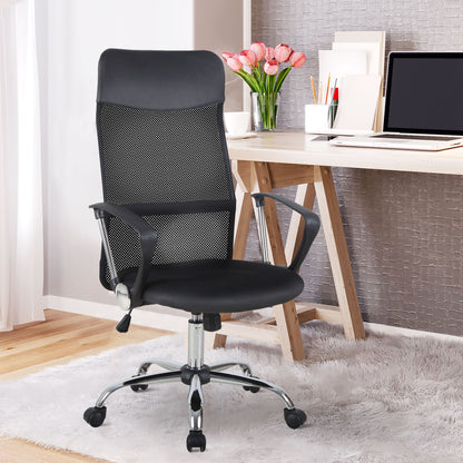 scaun ergonomic de birou, insertie plasa, negru